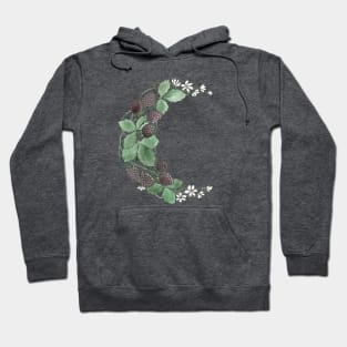 Blackberry Moon Watercolor Illustration Hoodie